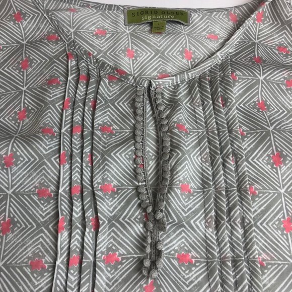 Sigrid Olsen Tunic Size L Patterned Tunic - Picture 4 of 4